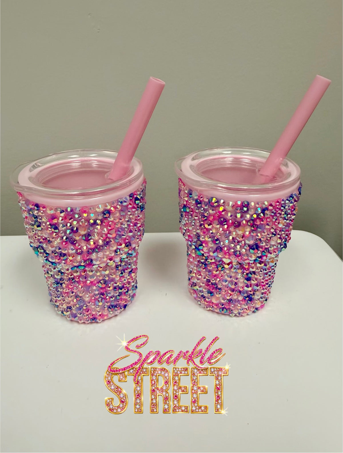 Pink Rainbow Bling Mini Tumbler