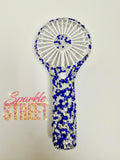 Blue & White- Bling Fan